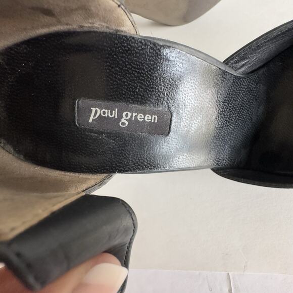 Paul Green Black Leather Mary Jane Heels 8.5 Adjustable Strap Pointed Toe 3.5 - Picture 11 of 11